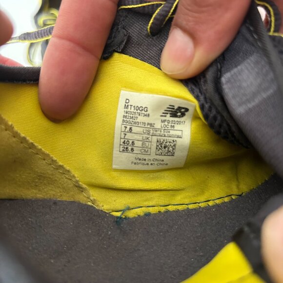 New Balance Minimus Trail MT10GG Vibram Running Shoes Black/Yellow  Size 7.5 - Picture 4 of 6